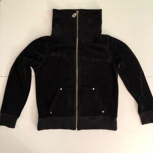 Michael Kors Black Velour Full Zip-Up Jacket Size M
